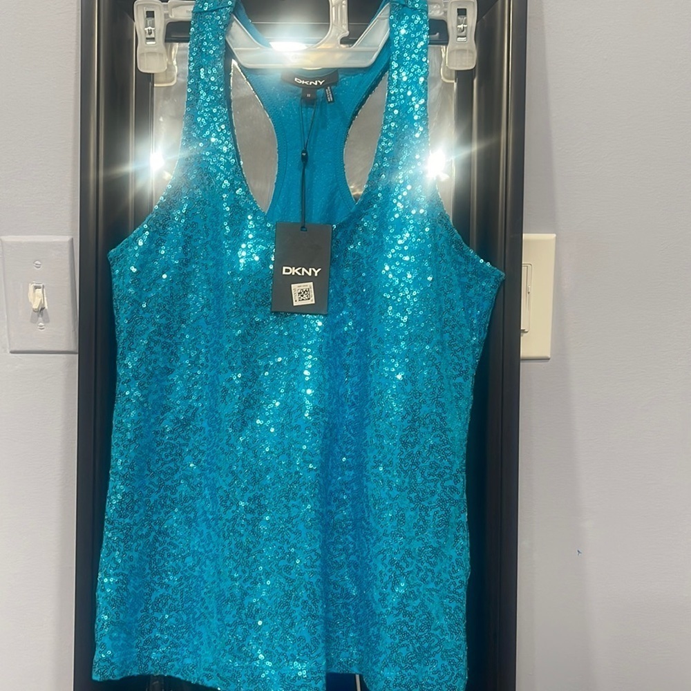 DKNY blue sparkly top